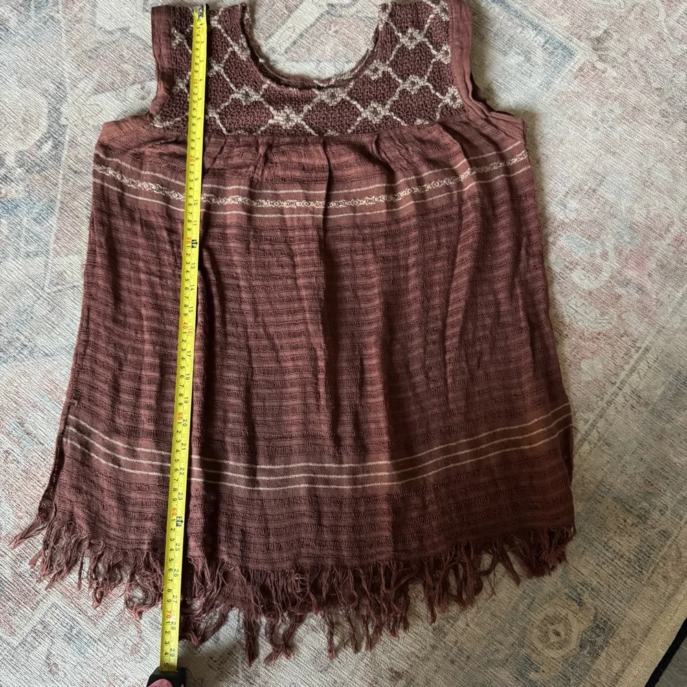 Embroidered Knit Top M/L Geometric Cottagecore Boho Fairycore Neutral Vintage - Picture 10 of 13